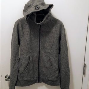 Worn once! Lululemon - Dark Gray Scuba Hoodie